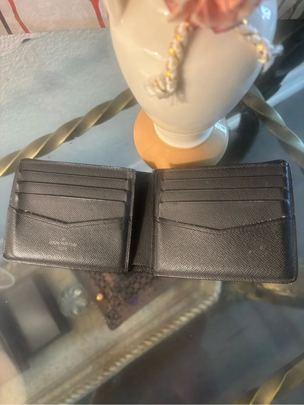 Vintage Authentic Louis Vuitton BiFold Wallet in Damier Graphite Canvas